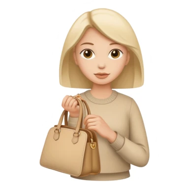 beige aesthetic woman bag sticker