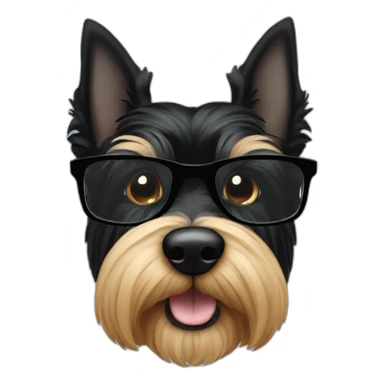 black Scottish terrier glasses black sticker
