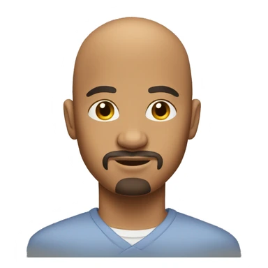 Medium complexion, bald head goatee sticker