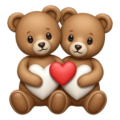Two teddy bears with hearts  sticker