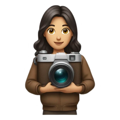 Brune with a photo camera sticker
