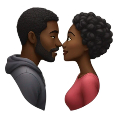 Black beautiful couple kissing sticker