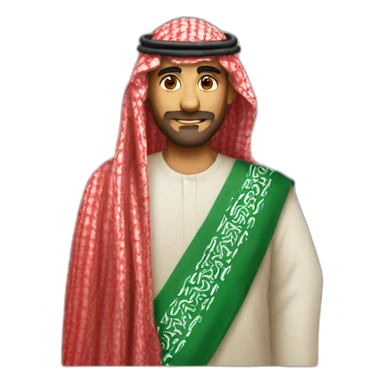 Saudi wearing a red shmagh sticker
