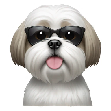 White shihtzu wearing sunglasses  sticker