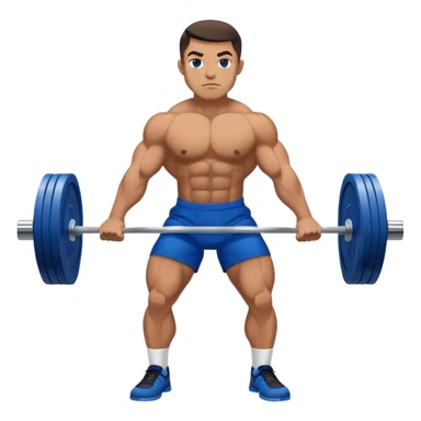 powerlifter with blue shorts perfoming deadlift sticker