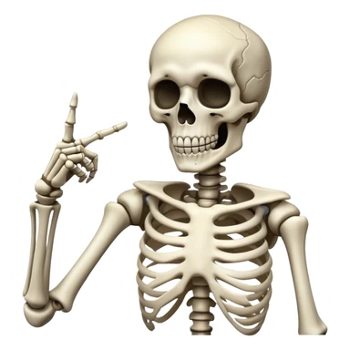 squelette  qui fait chut sticker