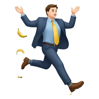 JD Vance with one foot stepping on a single banana peel on the ground, falling backwards sticker