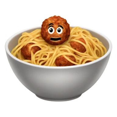 spaghetti with meatballs in a bowl sticker