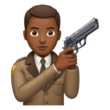 A black man pointing a gun sticker
