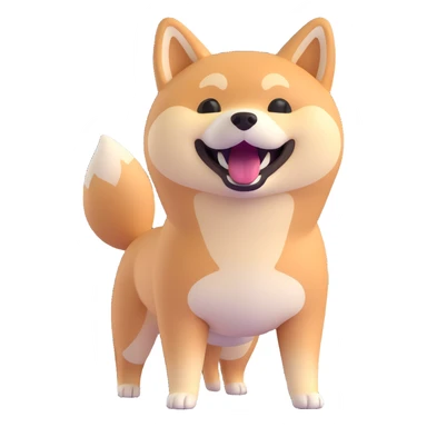 shiba inu standing, laughing sticker