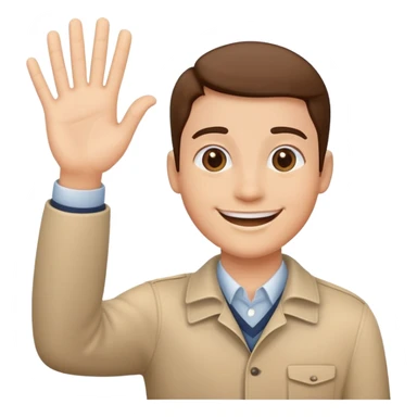 waving hand, smiling sticker