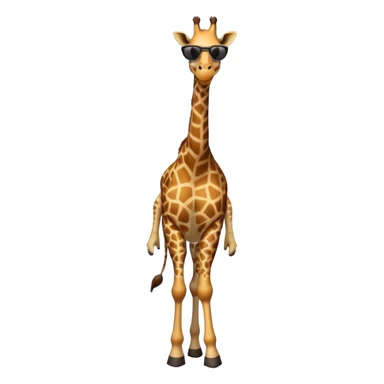friendly anthropomorphised giraffe in casual clothing, wearing dark sunglasses, walking upright in relaxed pose sticker