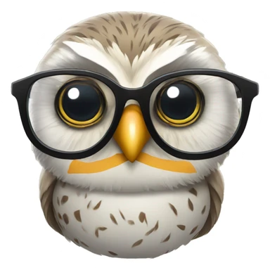 Owl with glasses colorful sticker