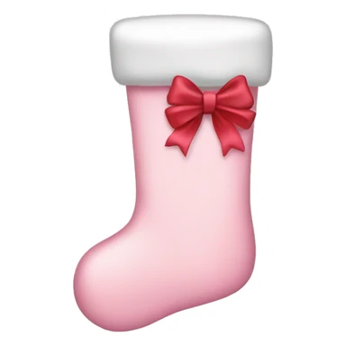  light pink Christmas stocking with bow sticker