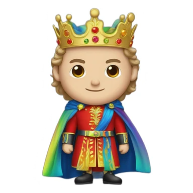 Jonathan Toews as a rainbow king with a royal robe on sticker