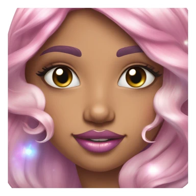 tan mermaid, magical, pink lips, iridescent, mystical, shiny, holographic, highlights, scales  sticker