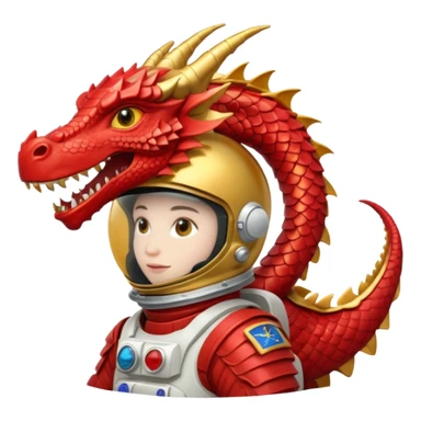 closed helmet astronaut riding dragon sticker