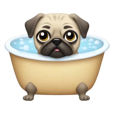 pug in the bath sticker