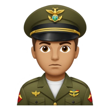 crie emojis de um soldado do corpo de fuzileiros navais do brasil com cara de mau sticker