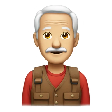 old man in red shirt sticker