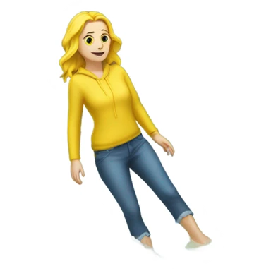 White Girl standing in yellow puddle sticker