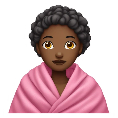 Black girl wrapped in pink blanket sticker