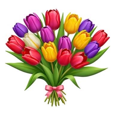 beautiful bouquet of colorful tulips sticker