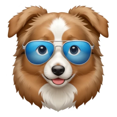 Australian shepherd with sunglasses sticker