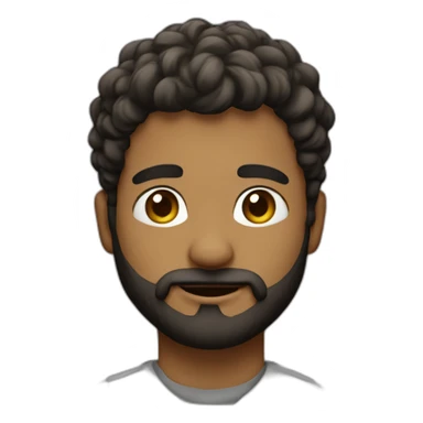 Joven con barba muy corta saludando sticker