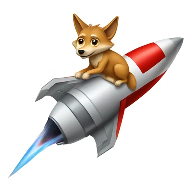 A coyote riding a rocket sticker
