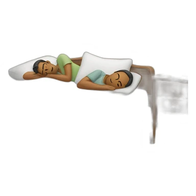 Man and woman lying bed sticker
