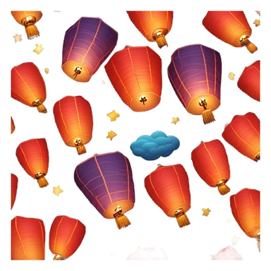 Chinese sky lanterns  sticker