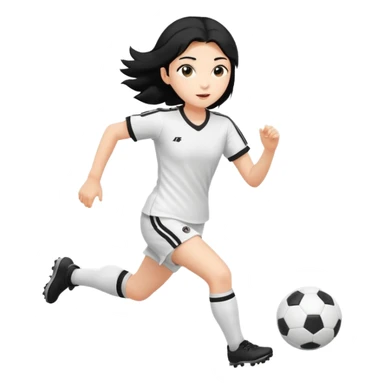 girl tha plays soccer black hair white sticker