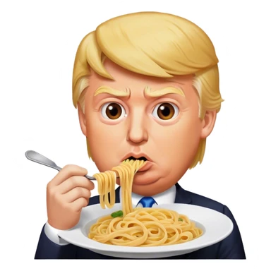 Donald trump eating pasta sticker