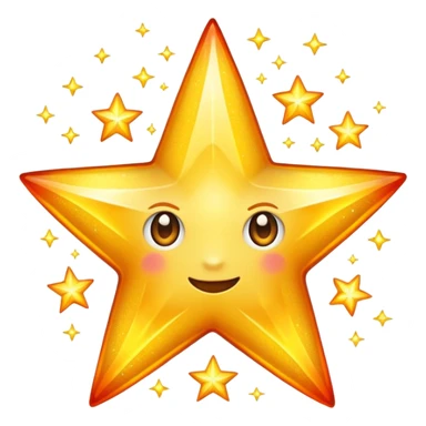 glitter yellow Star fire  sticker