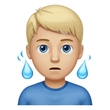 boy with a bad body odor, blond and blue eyes. sticker