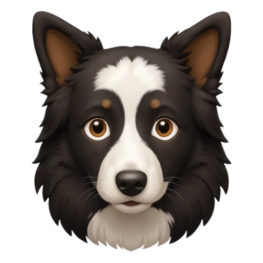 border collie predominantly black fur with brown on the eyebrows and neck, no white fur sticker