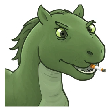 Mustang smoking a blunt sticker