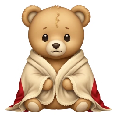 Cute teddy bear wearing blanket  sticker