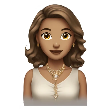 Stylish girl , brown hair with elegant jewellery and brown eyes  sticker
