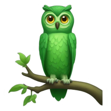 green owl sticker