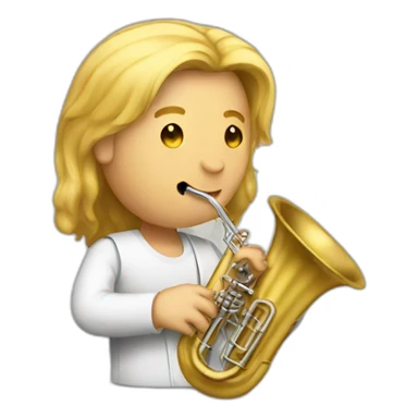 Longblondehair-male-with-tuba-musician sticker