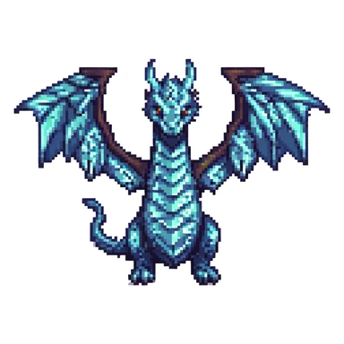 pixel art style ender dragon, blocky, vibrant, no text sticker