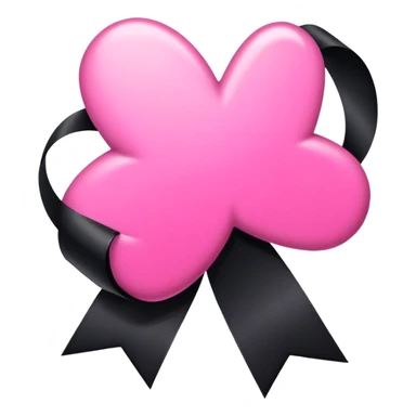 Various pink item with black ribbon sticker