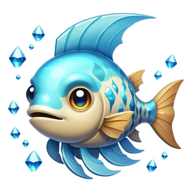 Design a unique elemental sandstone guardian that combines the crystalline rock golem's defensive fortitude with the spectral water serpent's fluid grace, perhaps creating a being with a segmented stone core that flows like water and channels ghostly aquatic energy through embedded gems. glowing like the abyss fish sticker