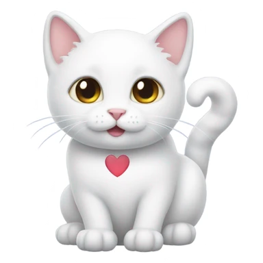 White kitty with heart eyes sticker