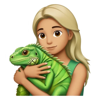 person hugging an iguana sticker