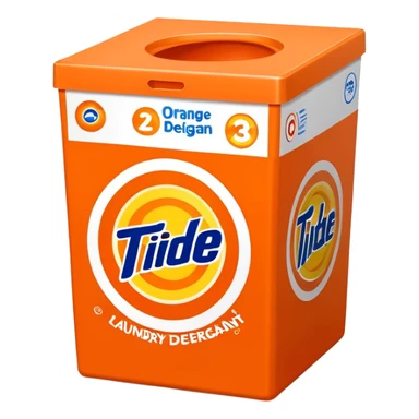 Tide laundry detergent orange box sticker