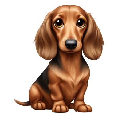 long hair deffle Dachshund ￼ sticker