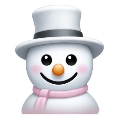 Cute white and light pink snowman sticker